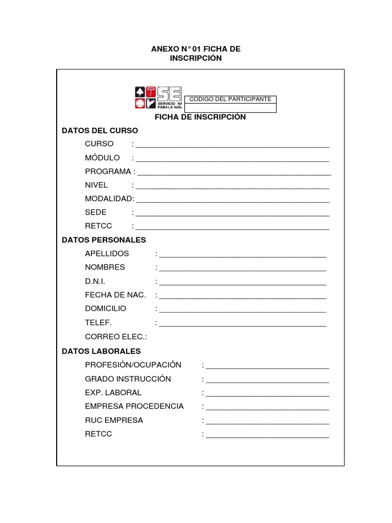 Ficha de inscripci n pdf computadoras
