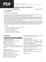 Divisibilité, division euclidienne,  congruence correction maths expertes magnard