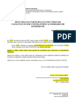 Modelo Declaração Capacitação em Contraturno Expediente