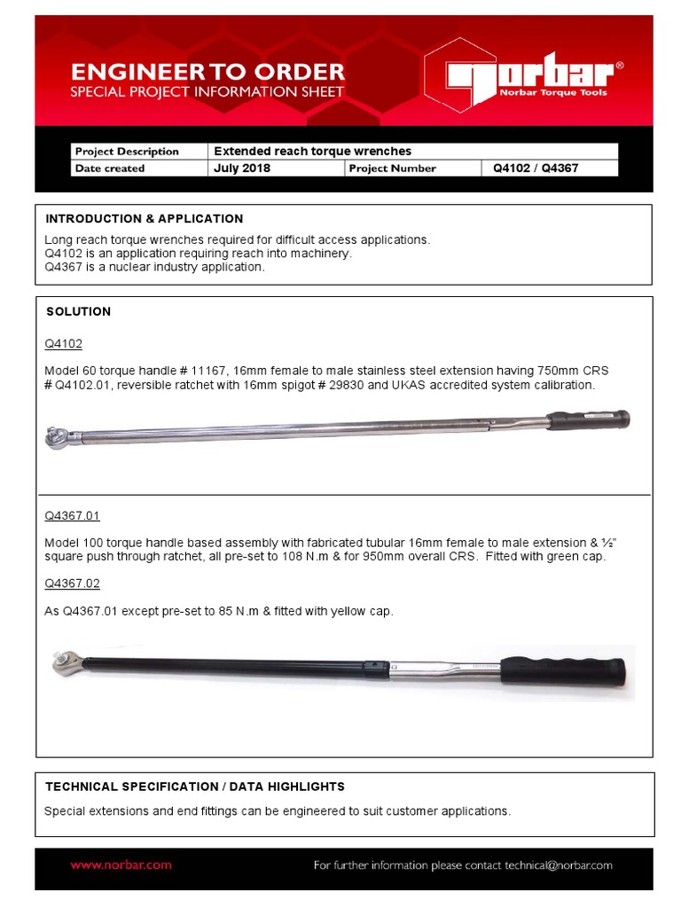 Extended Reach Torque Wrenches | PDF