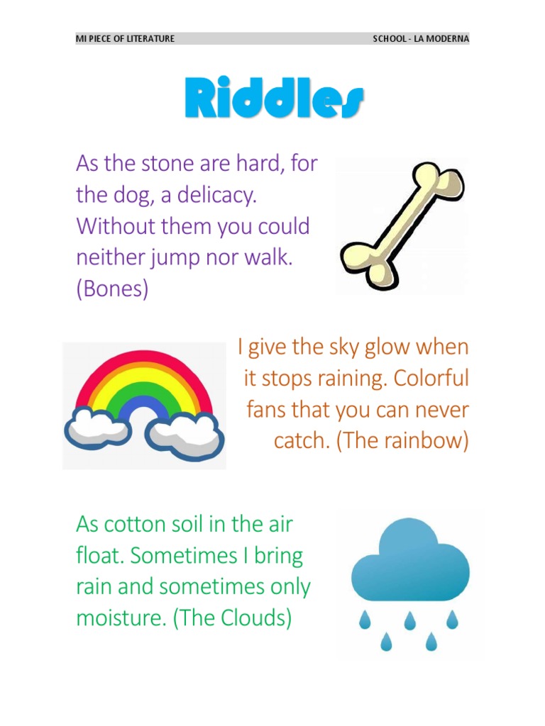 Mi Piece of Literature Riddles PDF