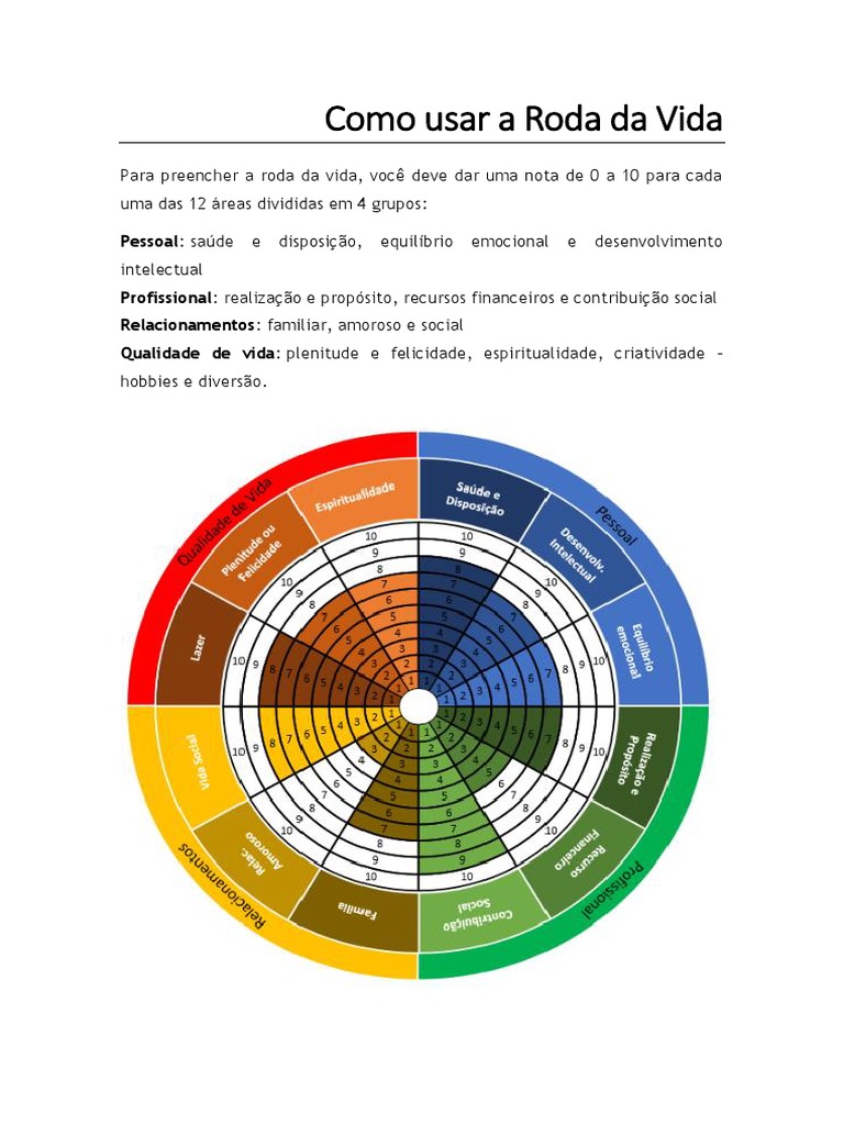 Roda Da Vida Como Aplicar | PDF | Emoções | Tempo