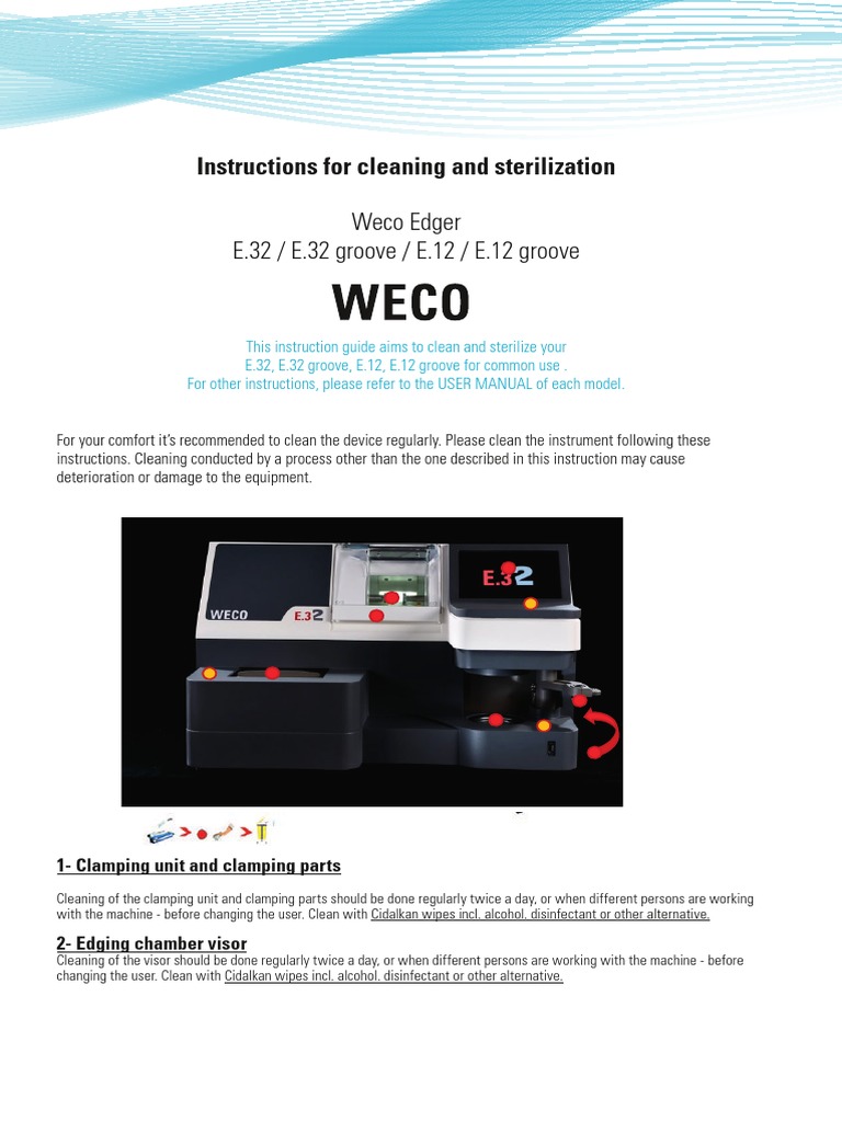 Weco E32 Instructions For Cleaning and Sterilization 2 PDF