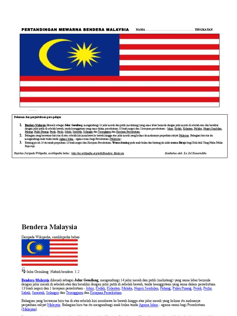 Pertandingan Mewarna Bendera Pdf