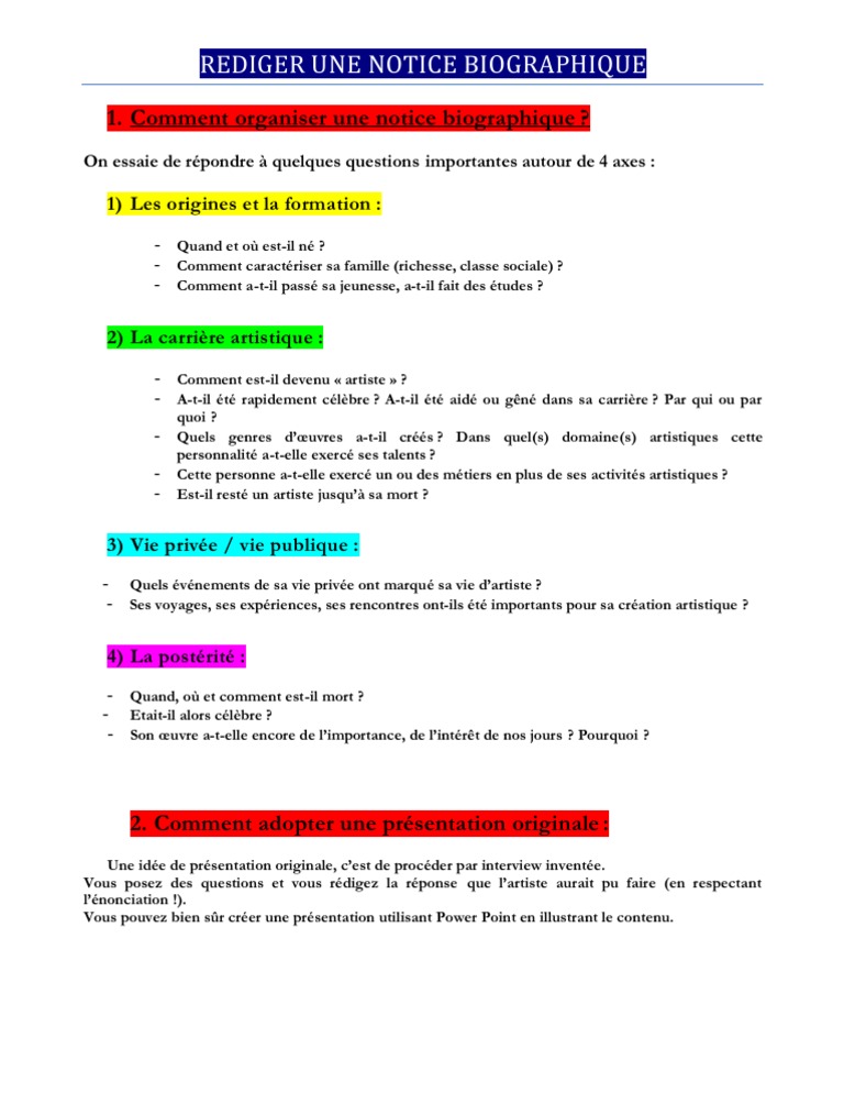 6° Notice biographique