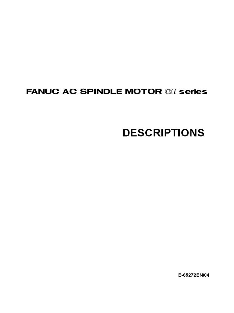 Descriptions Fanuc Ac Spindle Motor Series PDF Electric Motor