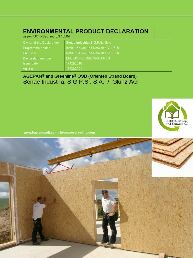 Environmental Product Declaration Sonae Ind stria S G P S S A 