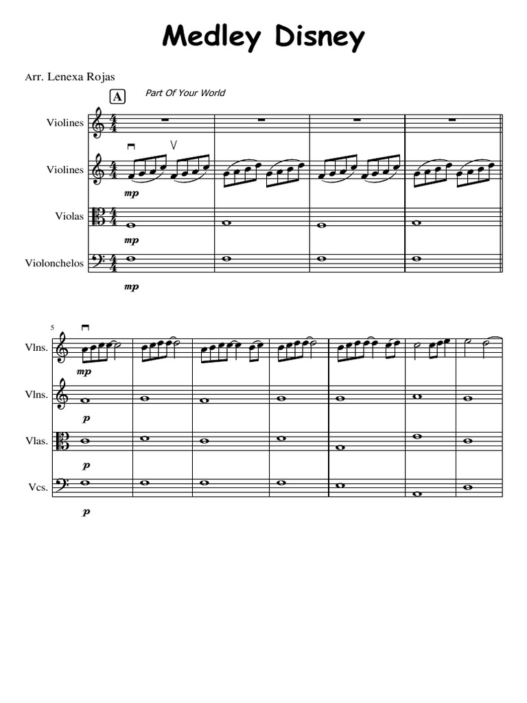 Medley Disney 1 Partitura E Partes Pdf Musical Notation Musical