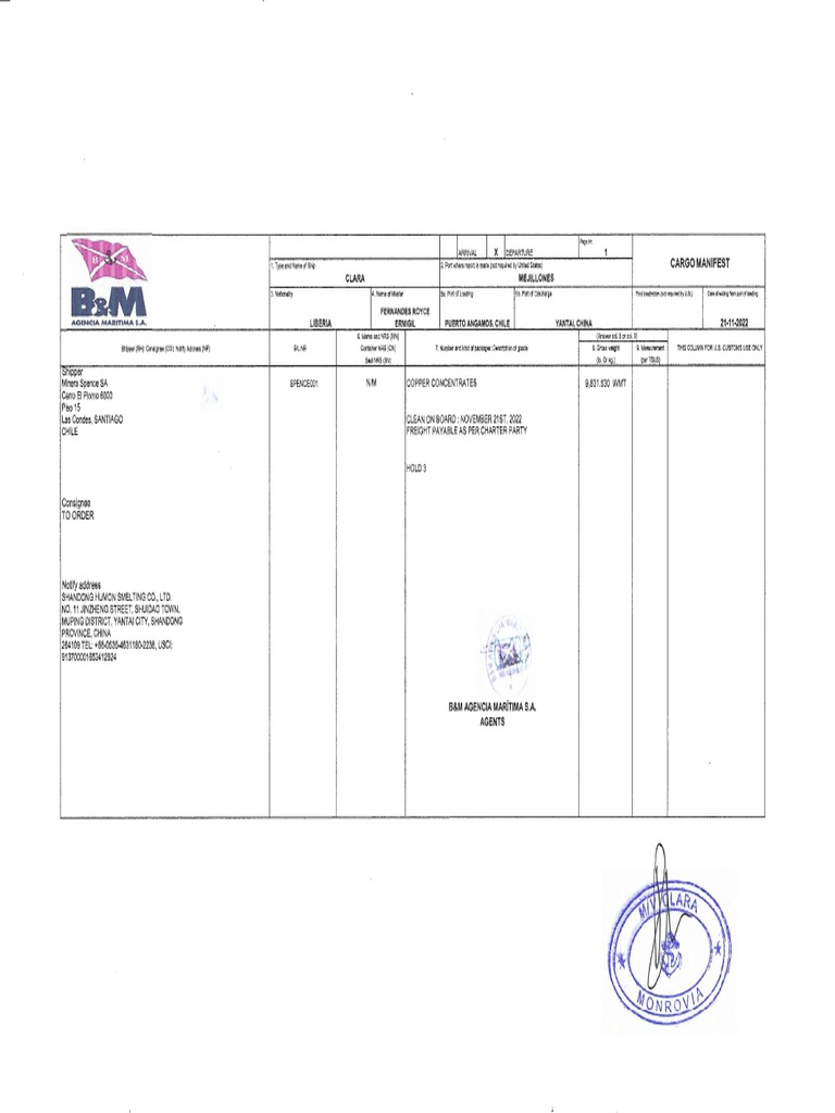 Cargo Manifest CH3 PDF Freight Transport Transport