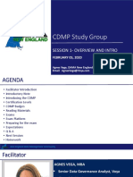 CDMP Study Group: Session 1-Overview and Intro