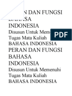 Peran Dan Fungsi Bahasa Indonesia