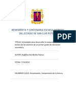 Tesis Ensayo Actividades para Desarrollar La Comprensión Lectora de Secundaria