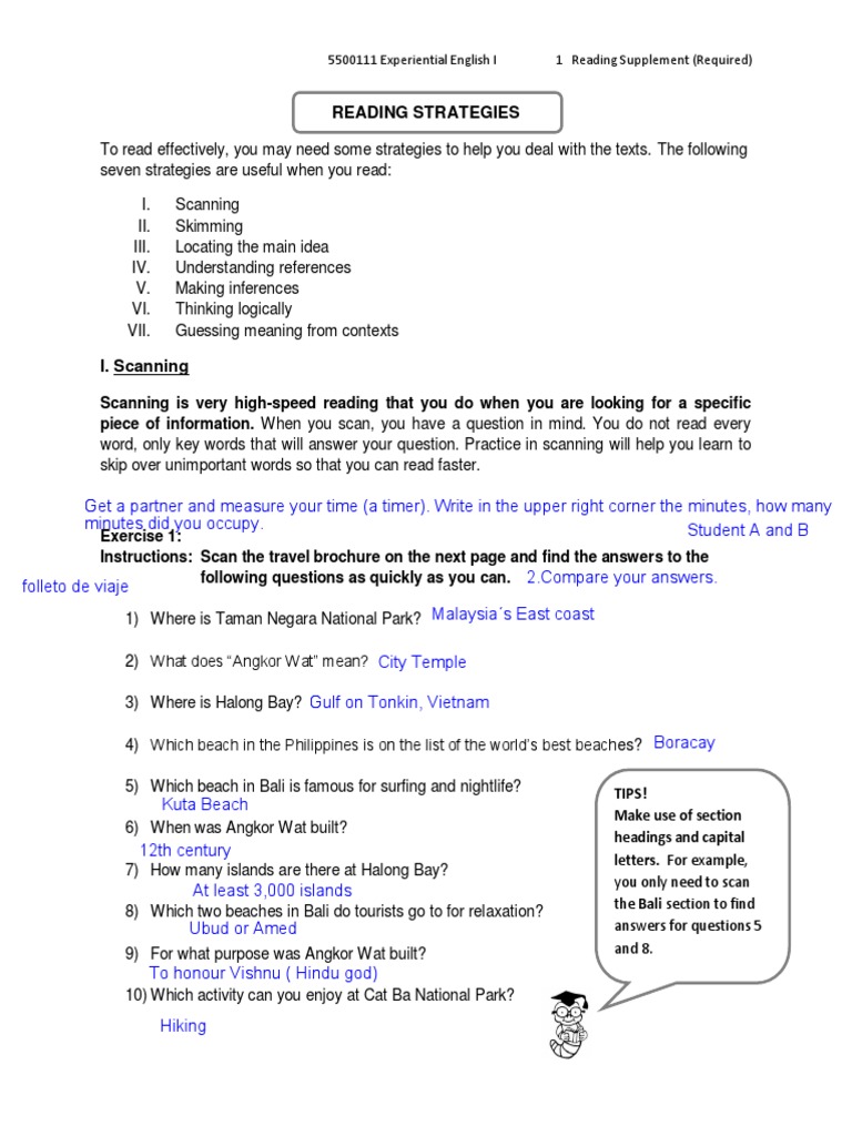 4 Reading Strategies Scanning A Download Free Pdf Cambodia
