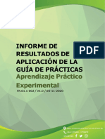 Informe de resultados de la guía de prácticas de aprendizaje práctico experimental