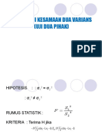 7. Uji Kesamaan Varians Dan Rata-rata