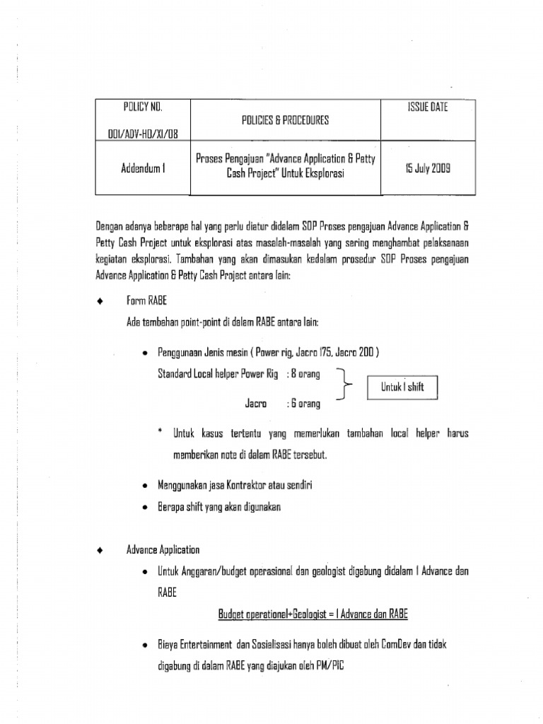 Addendum SOP Advance 1 PDF
