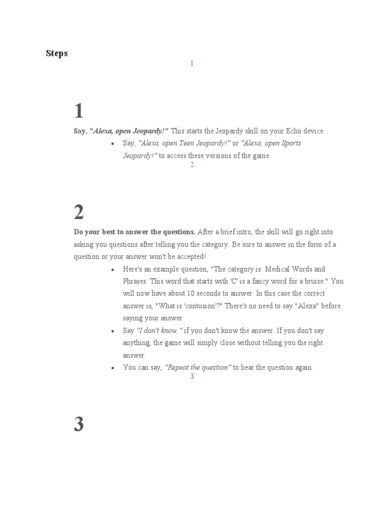How To Play Jeopardy With Alexa PDF Question
