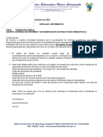 Entrega de Informes y Documentacion en Fisico para Prematicula