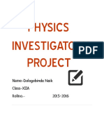 Physics Investigatory Project Abhishek C