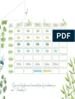 Horario Escolar Semanal Acuarela Simple Hojas Verdes