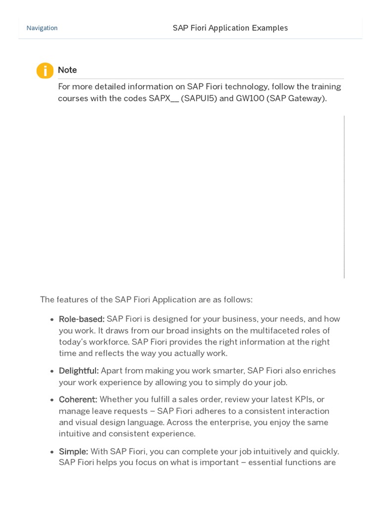 SAP Fiori Application Features and Examples | PDF | Experience ...