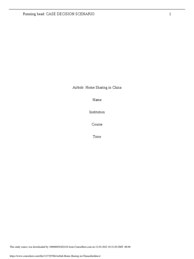 Airbnb Home Sharing in China Edited PDF Airbnb Risk