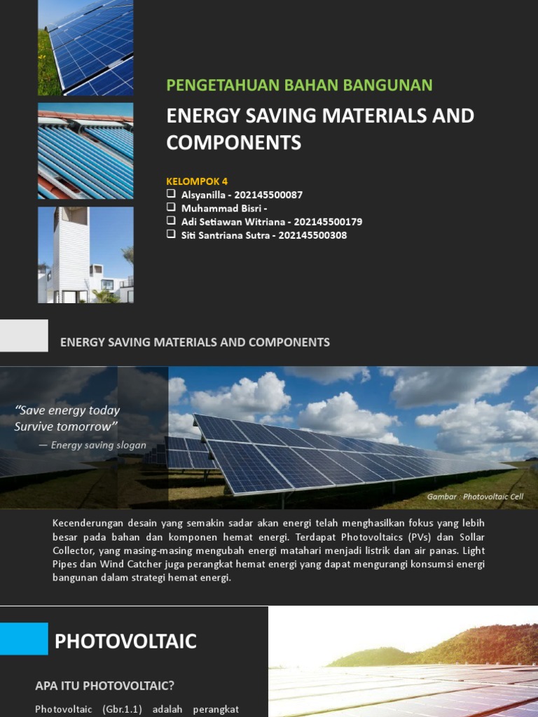 Energy Saving Materials and Components - Kel.4 | PDF