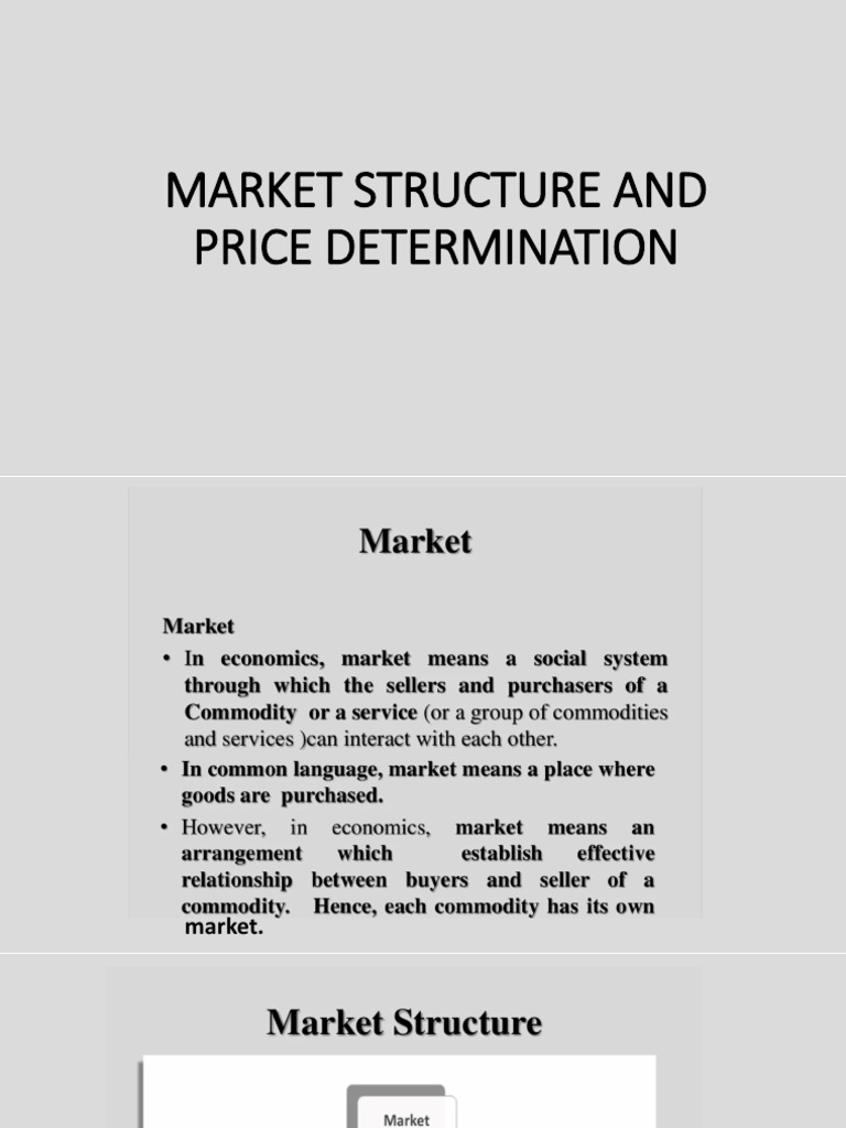 Market Structure and Price Dynamics | PDF