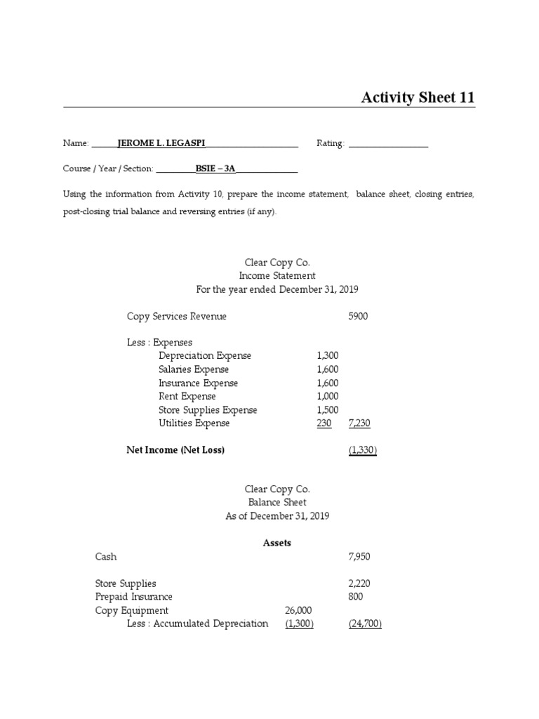 Income Statement and Balance Sheet Guide | PDF | Expense | Debits And ...