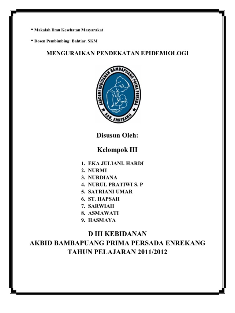 Makalah Ilmu Kesehatan Masyarakat