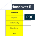 Handover Report - 27.10.22 To 09.11.22