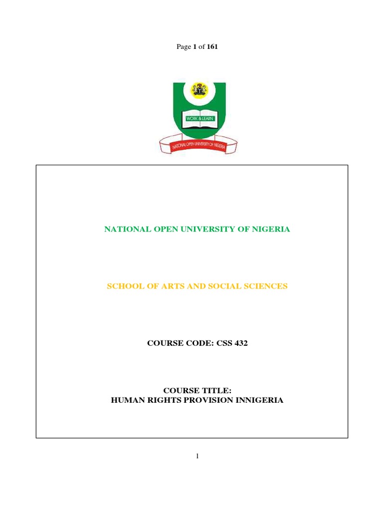 Css 432 Human Rights Provision In Nigeria Pdf Human Rights