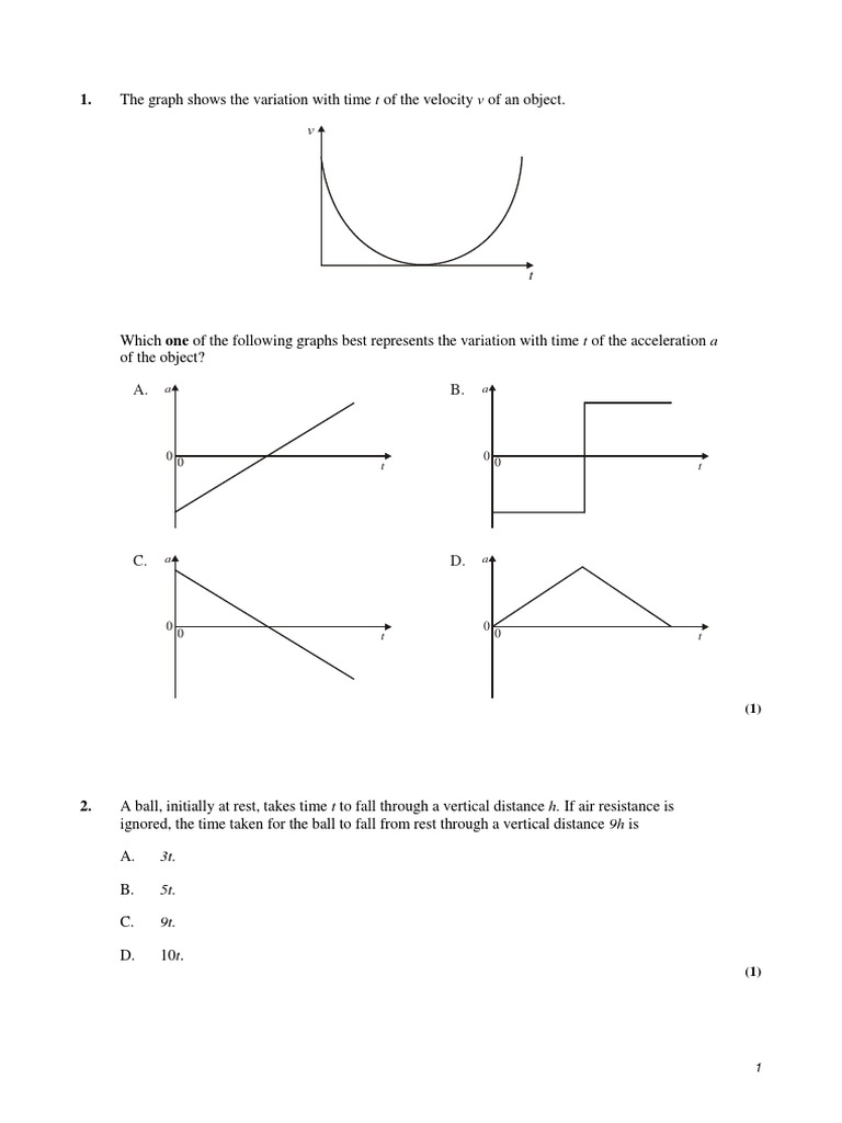 Kinematics P1 PDF