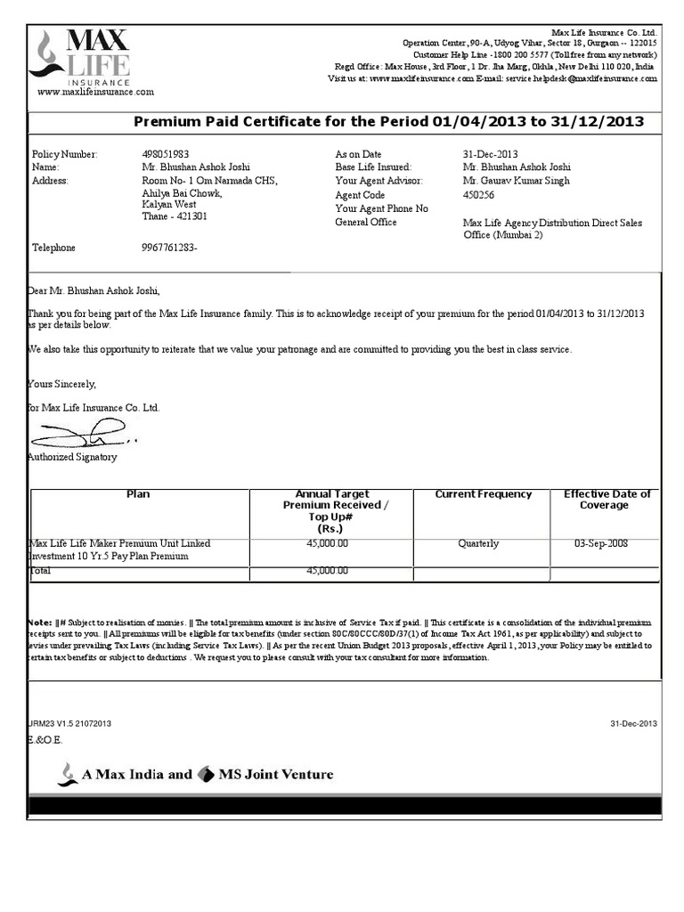max-new-receipt-pdf-insurance-life-insurance