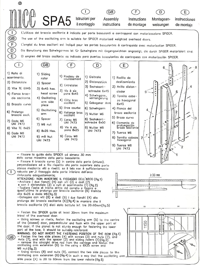 Nice SPA5 Notice Installation PDF — free download