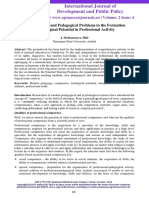 Organizational and Pedagogical Problems in The Formation of Axiological Potential in Professional Activity