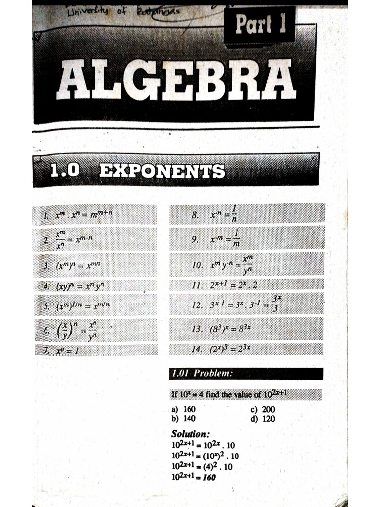 Exponent, Radical, Logarithms PDF