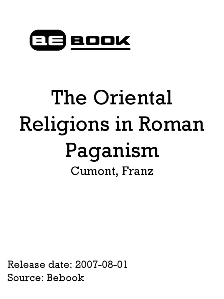 Cumont Franz The Oriental Religions In Roman Paganism - 