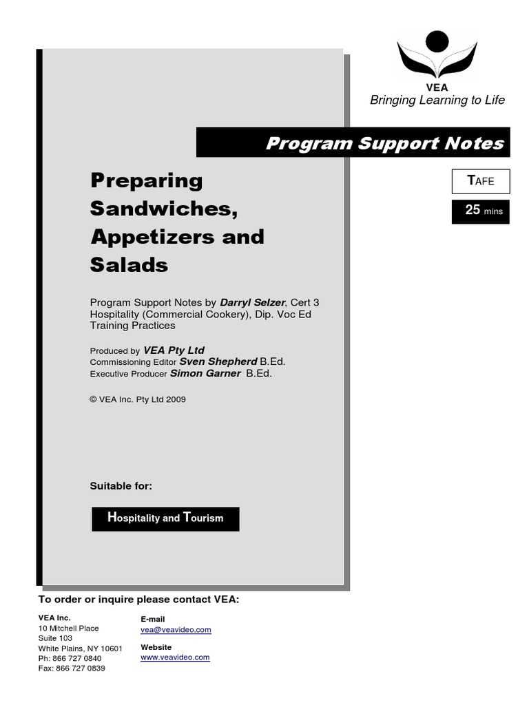 Guide PDF Salad Hors D'oeuvre