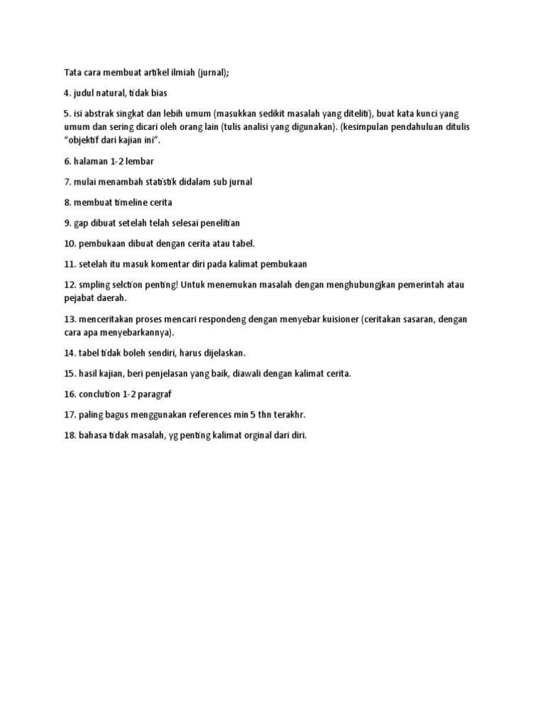 Tata cara membuat artikel ilmiah pdf