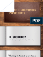 Self in Various Perspectives - Sociology