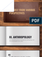 Self in Various Perspectives - Anthropology
