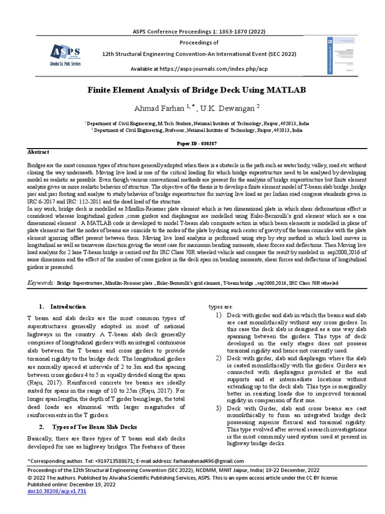 Finite Element Grillage Model Using MATLAB | PDF