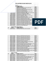 Lista de Precios PRODELSOL 2018