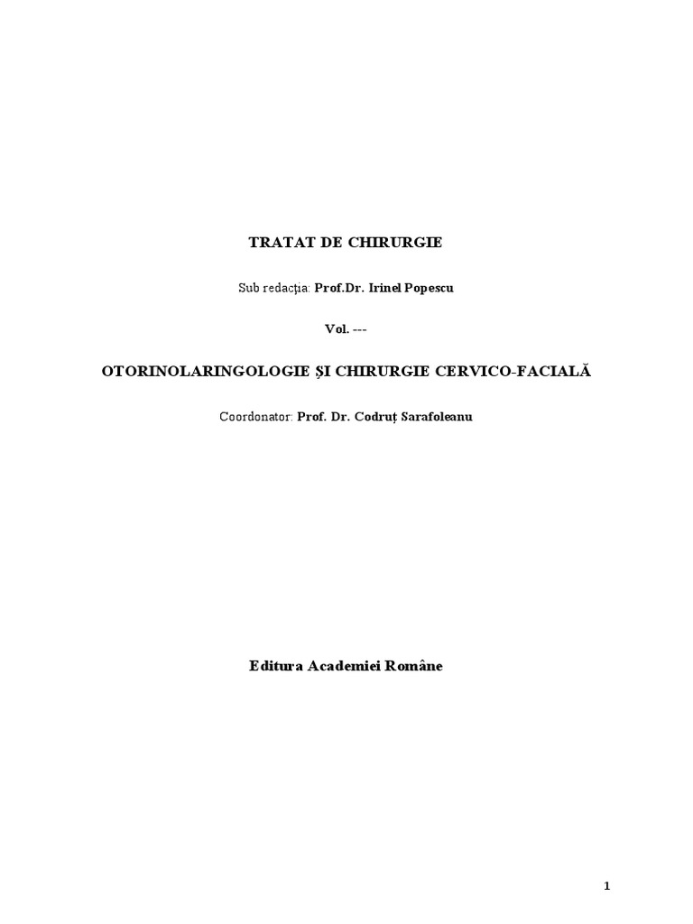Tratat de ORL Otorinolaringologie Sarafoleanu 977 PG | PDF