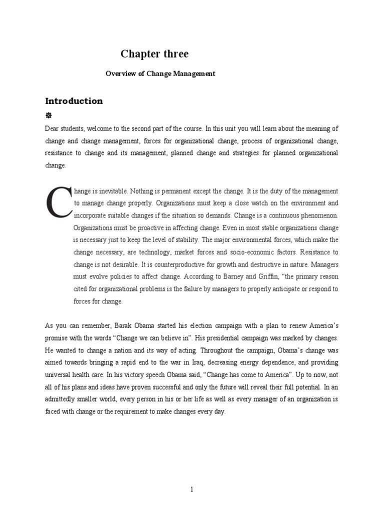 Leadership and Change Management Chapter 3 | Download Free PDF | Change ...