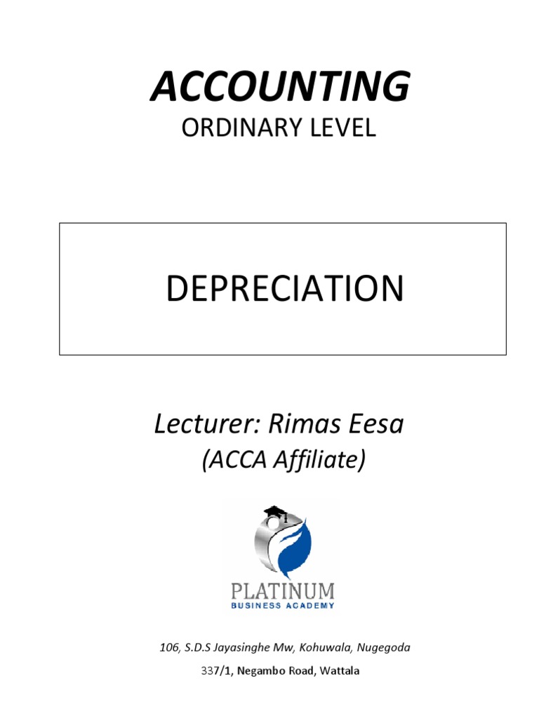 Depreciation Pdf Depreciation Expense