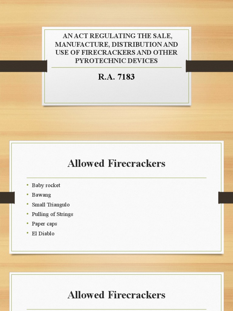 R.A. 7183 Download Free PDF Pyrotechnics Fireworks
