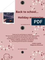 Back to School Memories: Summer Holiday Reflections