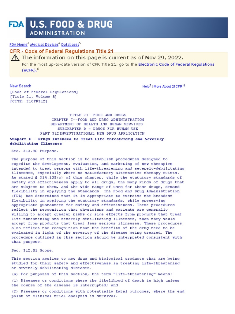 CFR Code of Federal Regulations Title 21 PDF Food And Drug